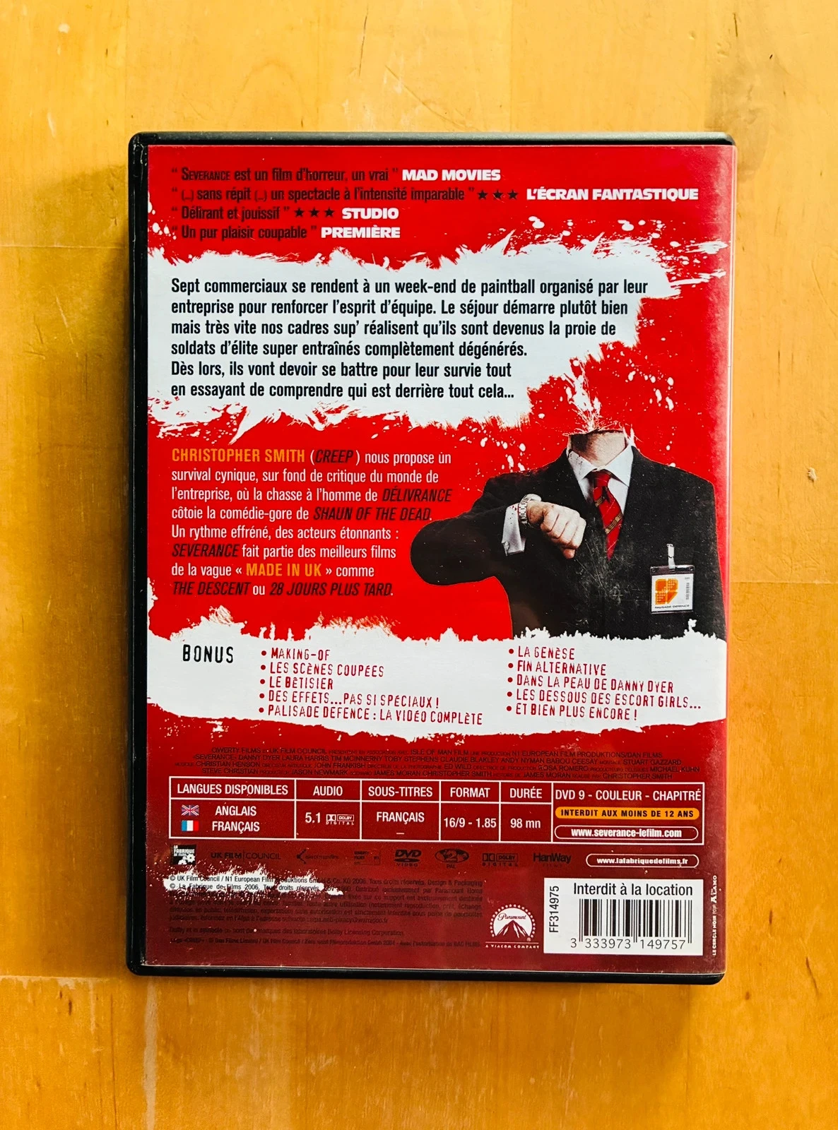 DVD Severance van Christopher Smith. – photo 3